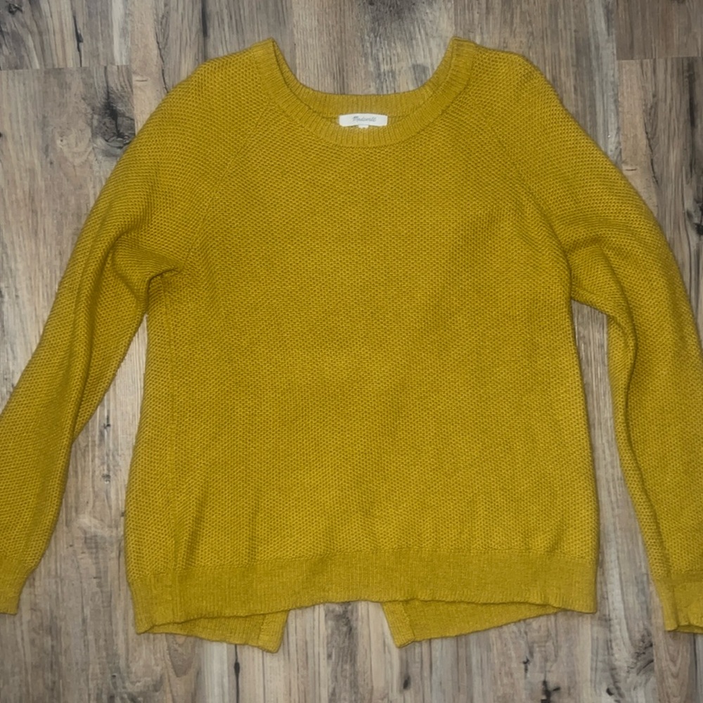 Madewell Province Cross-back Pullover Sweater- Mustard